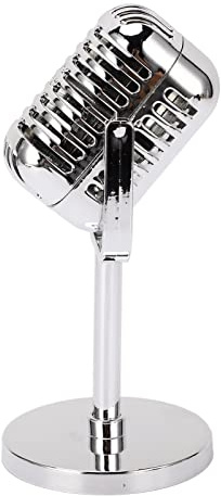 Fockety Classic Vintage Microphone Toy Exquisite Vintage Microphone Prop Model for Rock Parties Durable Plastic Material