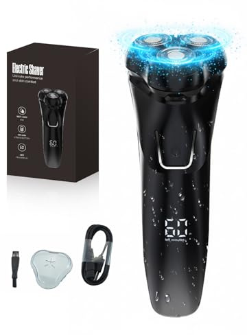 ViKKent Rasierer Herren Elektrisch mit 4D-Schwebekopf 2026 New, IPX7 Wasserdichter Elektrorasierer, 90 Min Laufzeit, Kabellos LED Elektrischer Nass- und Trockenrasierer mit Pop-Up Trimmer, Reisesperre