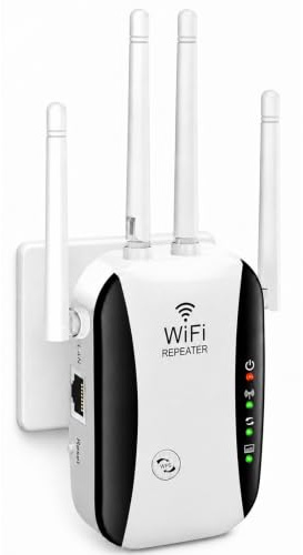 Luminstem WLAN-Verstärker, 300 Mbit/s WiFi Repeater | Wlan Repeater Wifi Extender Booster 2.4ghz Ethernet Lan Wps Ap Haus Wohnung Büro Smart Tv Kamera Laptop