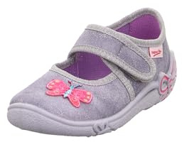 Superfit Mädchen BELINDA Hausschuhe, HELLGRAU/PINK 0600