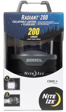 Nite Ize Radiant 200 2-In-1 Collapsible Lantern - Black, N/A