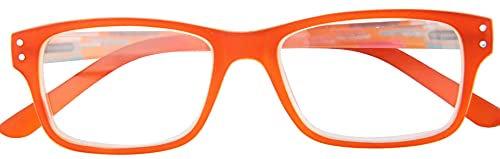 Argus Lesebrille Lesehilfe Damen und Herren Business 1,0 1,5 2,0 2,5 3,0 dpt (+1,00 dpt., orange/orange gemustert)