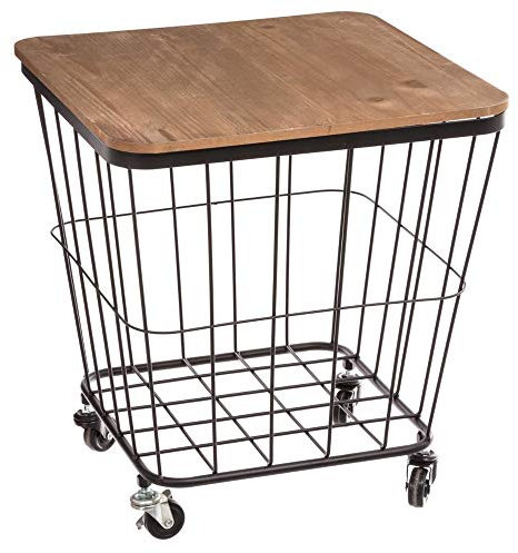 Atmosphera - Truhentisch Jordi mit Rollen - Metall und Holz - Schwarz