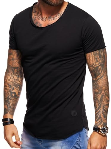 behype. Herren Oversize Kurzarm Basic T-Shirt Rundhals O-Neck 20-1730
