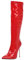MISSUIT Damen Lackstiefel Kniehoch Spitze High Heels Stiefel Stiletto Knee High Boots Reißverschluss Langschaft Winterstiefel(Rot,40)