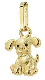 NKlaus Hund Kettenanhänger klein 10mm Kinder Mädchen 333 8 Karat Gold gelbgold Damen 9260
