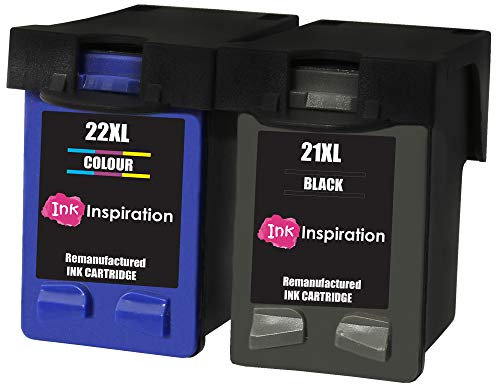 Ink Inspiration® 2 Premium Druckerpatronen Ersatz für HP 21XL 22XL Deskjet F2120 F2180 F2280 F335 F375 F380 F390 F4180 F4190 3940 D1460 D2360 D2460 Officejet 4315 4355 PSC 1410 1415