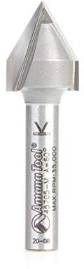 Amana Tool 45705-M Carbide Tipped V Groove Router Bit 60 Degree x 12.7mm D x 16mm x 6mm Shank