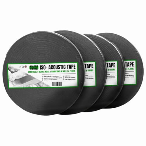 Walther Strong 50MM X 25M Acoustic Joist Tape. Soundproofing Resilient Tape Noise Reduction for Homes, Apartments, Floors, Home Theatres. Noise Reduction Sound Damping Tape BS EN Standard
