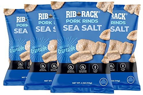 Rib Rack Pork Rinds, Sea Salt - 4 x 4 oz