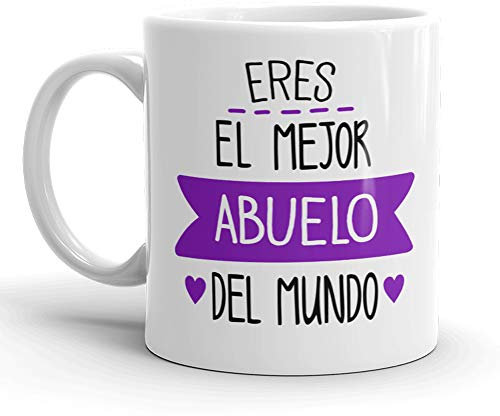 Kembilove Taza del Día del Padre - Taza de Cerámica de 330 ml - Regalo Original para Hombre - Personalizada con Frase 'Eres el Mejor Abuelo del Mundo'