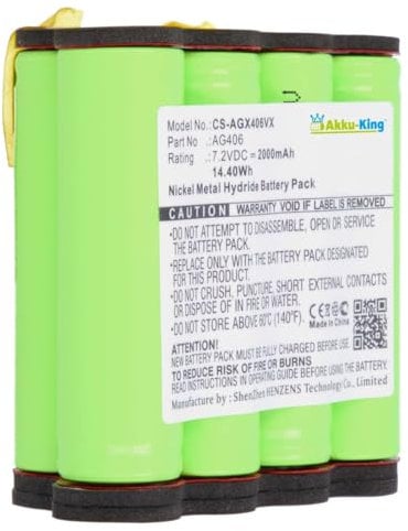Akku kompatibel mit AEG 90005510600, 90016553200 - NI-MH 2000mAh - für AG406, ZB4106WD, Electrolux AG406