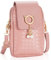QH-Shop Handy Umhängetasche Damen Handytasche Zum Umhängen Mädchen Süße Katze Klein Pu Leder Crossbody Tasche con Verstellbar Schultergurt Rosa