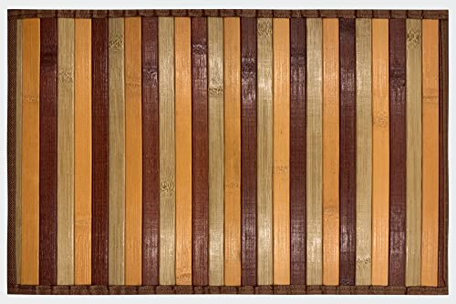 HOME ZEN HOUSEHOLD LINEN Bambus-Teppich, rutschfest, waschbar, 50 x 80 cm, Beige