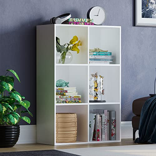 Vida Designs Durham Cube Bücherregal Aufbewahrung Organizer Wohnzimmer Bücherregal Home Office Möbel (6 Würfel, weiß)