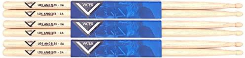 Baguettes Vater VS3P5AW - 5A Los Angeles - Série American Hickory - Pointe en bois - Lot de 3 paires