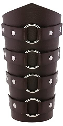ChengBeautiful Bracciali in Pelle 2-Pack Punk Rock in Pelle Cera Cera Corda in Bicicletta Braccialetti da Polso Cinturino Cinghie e braccioli (Colore : Dark Brown, Size : 19.5x24cm)
