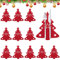 REFORUNG 12 Stück Weihnachten Besteckhalter Weihnachtsbaum Bestecktasche Filz Besteckbeutel Weihnachten Gabeln Löffel Besteck Halter Taschen Weihnachten Tischdeko für Party Abendessen Esstisch Deko