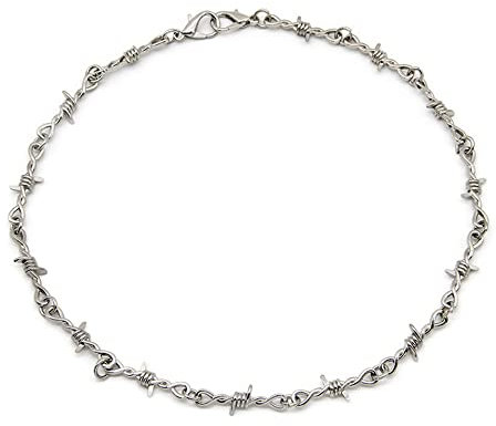 Kleiner Draht, rund, Eisen, Unisex, Halsreif, Frauen, Hip-Hop, Gothic, Punk-Stil, Stacheldraht, kleine Dornen, Kette, Halsreif, Geschenke