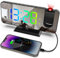 TaDool Projektionswecker Digitaluhr 180° Drehung Nachttischuhr mit RGB LED Farbe 7,5 Zoll Wecker Snooze Wecker 12/24H für Schlafzimmer (schwarz)
