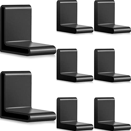 8 Pcs 1.5 Inch Bed Frame End Caps - Rubber Angle Iron Caps L Shape Cover Feet - Black Corner Guard Anti Slip Furniture Leg Protectors for Metal Leg Shelf Home