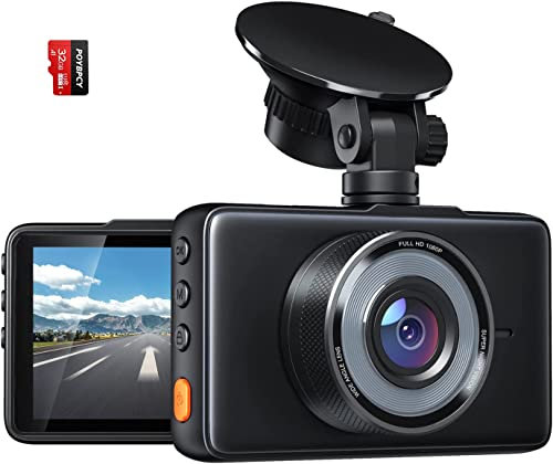 Dash cam Auto FHD 1920 * 1080P Visione notturna WDR, Grandangolare di 170°,G-sensor, Registrazione in Loop, Blocco d'emergenza, Rilevatore di movimento, Avviso fari, Monitor di parcheggio(Frontale)