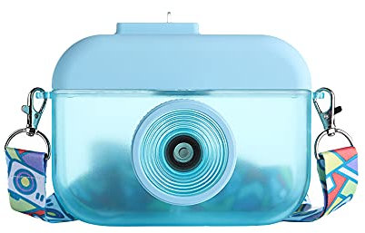 HomeSoGood Bouteille d'eau avec paille Kawaii - Gobelets à eau avec sangle - Accessoires de cuisine - 400 ml (bleu)