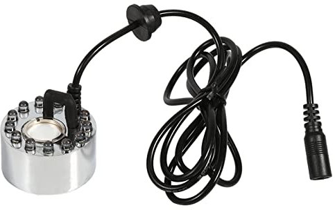 Nebler, Wasserbrunnen, Teichzerstäuber, Luftbefeuchter mit 12-Farben-LED, Tragbarer 24-V-Mini-Mute-Farbwechsel-Ultraschall-Nebelhersteller für Zuhause (Dreifarbiger Farbverlauf-Zerstäuberkopf +