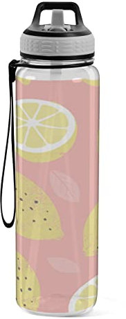 linqin Lemon Sommer Herren Fußball Wasserflasche für Frauen Jungen Mädchen Täglich Wasseraufnahme Flasche