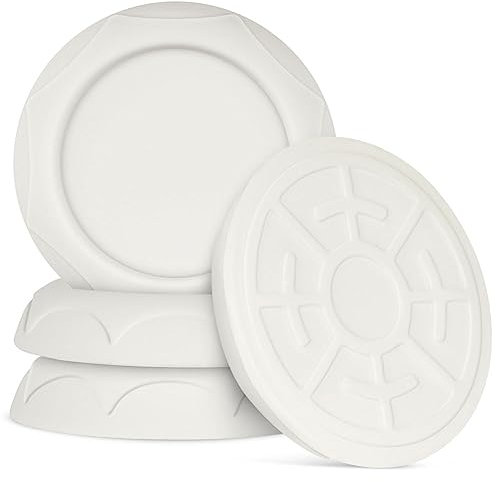 AOMIG Wandschutz Pads für Treppengitter und Türgitter, 4 Stück Elefantenfüße, Ohne Bohren & zum Klemmen, Wandschutz für Kinder Schutzgitter, Stiegengitter, Schutzkinder (Runden)
