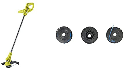 RYOBI - Coupe-Bordures/Dresse-Bordures 18V One+ - Ø Coupe 23cm - Ø Fil 1 x 1,6mm - Vendu sans Batterie ni Chargeur - RY18LT23A-0 & Lot de 3 Bobines Simple Fil Ø 1,6mm, Longueur 4,5m