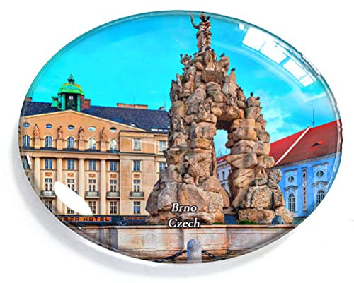 Brno Tschechischer Magnet für Kühlschrank, Gefrierschrank, Souvenir, Dekorationen, oval, Kristallmagnet, Küche, Whiteboard