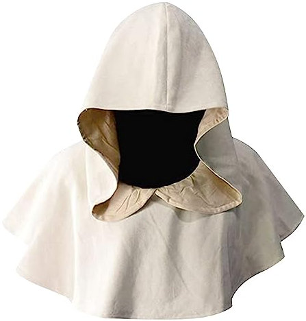 Beokeuioe Mittelalter Gugel Kapuzen Halloween Gugel Mantel Medieval Wicca Pagan Haube Hut Cosplay Kostüm für Herren & Damen Halloweenkostüm Karneval Fasching Kleidung