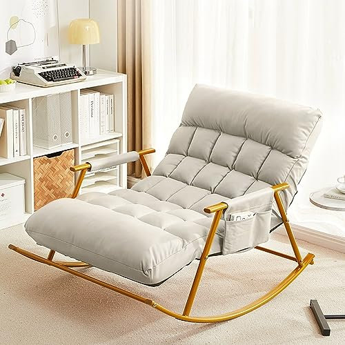 Modern camping schaukelstuhl,sonnenliegen mit Aufbewahrungstasche,Schaukelstuhl gepolstert mit Armlehnen,Relaxliege Liegestuhl,Geeignet for Schlafzimmer, Wohnzimmer, Flur, Garten, Terrasse. ( Color :