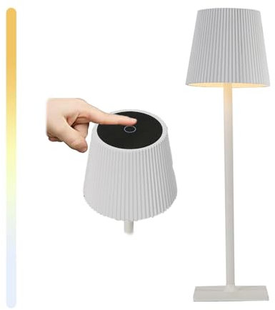 VANKER Tischlampe Tischleuchten Innenbeleuchtung Aufladbar, Einfaches Montieren Abnehmbar, Lichtmodus und Helligkeit Einstellbar (Weiß)