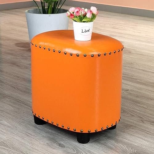 DECAKE Fußhocker Ottomane Fußstütze Kunstleder Fußhocker Fußstütze Ottomane, Make-up Kommode Sofa Tee Couchtisch Nieten Hocker Sitzbank Stuhl-lila 40x30x40cm(16x12x16inch) (40x30x40cm(16x