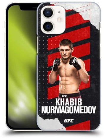 Head Case Designs Offizielle UFC Kampfkarte Khabib Nurmagomedov Harte Rueckseiten Handyhülle Hülle Huelle kompatibel mit Apple iPhone 12 Mini