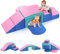 Lischwert Kinder Schaumstoff bausteine 6 Grossbausteine Schaumstoffbausteine Bauklötze Riesenbausteine Schloss-Set, Mehrfarbig (A-Rosa blau)