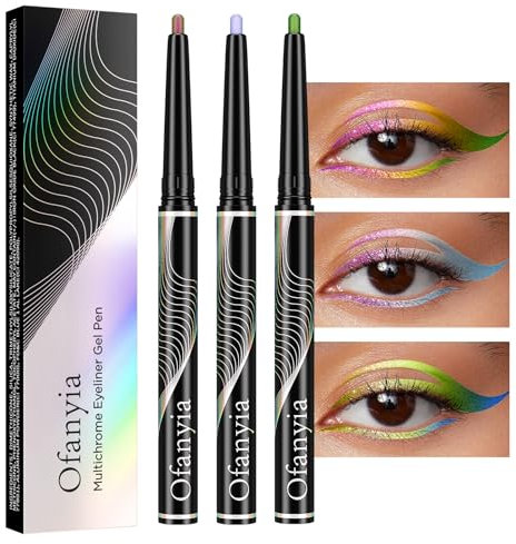 Lucoss Multichrome Lidschatten Stift Kit, 2-in-1 Chamäleon Lidschatten für Eyeliner, hochpigmentierte Schimmer Lidschatten, wasserdichte langanhaltende Metallic Lidschatten Make-up (Set A)