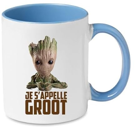 Mug/Tasse à café BABY GROOT Gardiens de la Galaxy - Idée cadeau de geek (Bleu)