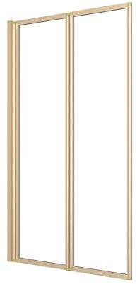 Marwell Paroi de douche double dorée 120 x 70 cm - Paroi de douche pour baignoire avec verre de sécurité trempé de 4 mm - Deux parois pliantes pivotantes - Cadre en aluminium de qualité supérieure