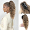 FINE PLUS Ponytail Extension Claw Clip in Ponytail Hair Extensions Synthetic Claw Curly Ponytail Extension for Women 18inch Curly Wave Claw Clip Ponytail Hairpiece Highlights Rich Brown