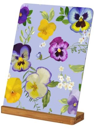 EgoMed Stiefmütterchen Blumen, Metall-Fotorahmen, benutzerdefinierte Bilderrahmen Tisch Schreibtisch Bild Display Bilderrahmen Set, 7 in