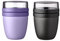 Mepal | Lunchpot Ellipse Mixed | Vivid Lilac + Nordic Black | Müslibecher to go | Unterteilung für Joghurt & Müsli | 500 ml + 200 ml | Geeignet für Gefrierschrank, Mikrowelle & Spülmaschine