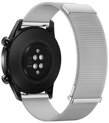 Métal Bracelets pour Huawei Watch GT 2 46mm/ GT 46mm Bracelet de Montre, Double Magnétique Réglable Milanais en Acier Inoxydable Femme Homme Bande de Remplacement avec Huawei Watch GT 46mm Sangle (2)