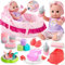 Tacobear Puppenzubehör Baby Puppe mit Zubehör Puppenbett Puppentrage Schnuller Töpfchen Flasche 30cm 12 Töne Puppenset Kinder Spielzeug Weihnachten Geburtstag Geschenk für Mädchen 3 4 5 6 Jahre