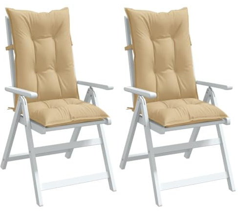 Kangmusi Hochlehner-Auflagen 2 STK. Melange Beige 120x50x7 cm Stoff,4002355kangmusi