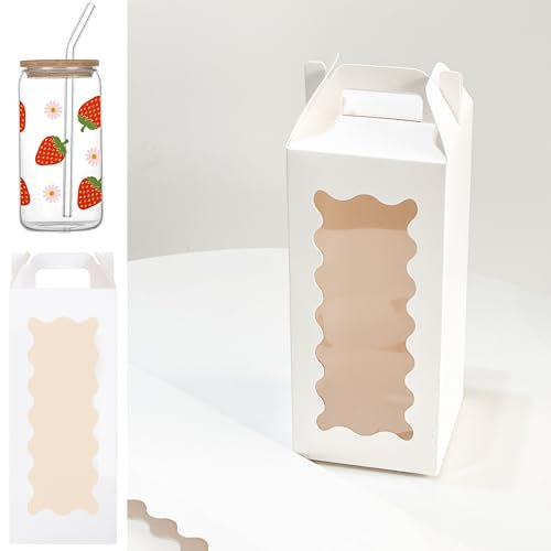 25 cajas de regalo para vaso de vidrio con asa para vidrio de sublimación de 16 onzas, 18 onzas, 20 onzas, cajas de taza para embalaje de 16 onzas, cajas de regalo para botellas de agua, cajas de