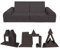 POKAR Spielsofa Kindersofa | Schaumstoff Bausteine | Spielsofa für Kinder mit Schlaffunktion Kuschelecke im Kinderzimmer | 6er Set mit Halbrundkissen | Beige