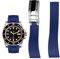 Kai Tian 20mm Bracelet de Montre en Silicone avec Double Fermoir Pliant, Bracelet Montre Bleu pour Hommes et Femmes